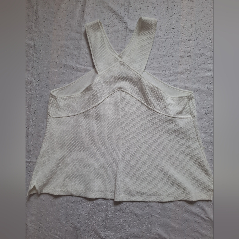 Anthropologie White Bustier Crop Tank Top - image 2